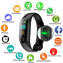 Carregar imagem no visualizador da galeria, Relogio Pulseira De Corrida Monitor Cardíaco M3 Preto SmartWatch
